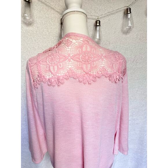 Time and Tru Pink Cardigan & Tank Top Set Women's Large - Picture 7 of 8